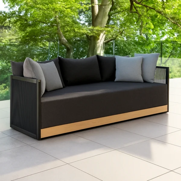 Wholesale resort outdoor lounge triple seater sofa furniture layout