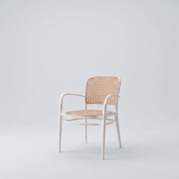 Cafe 03 dining chair modern bentwood bistro armchair with elegant curved wood frame.
