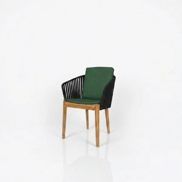 Teak and Rope Outdoor Dining Chair, contemporary design outdoor dining chair