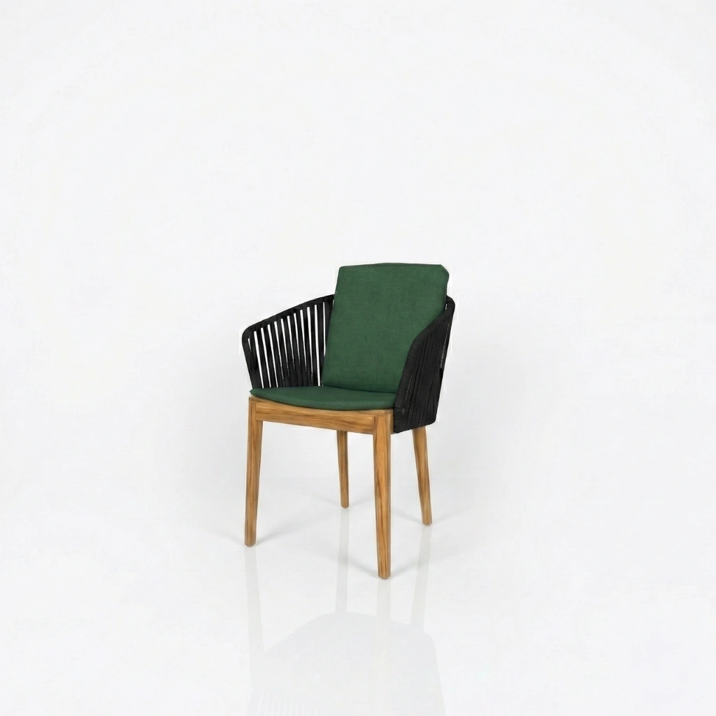 Teak and Rope Outdoor Dining Chair, contemporary design outdoor dining chair