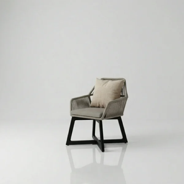 Teak & Rope Outdoor Dining Chair, teak outdoor chair