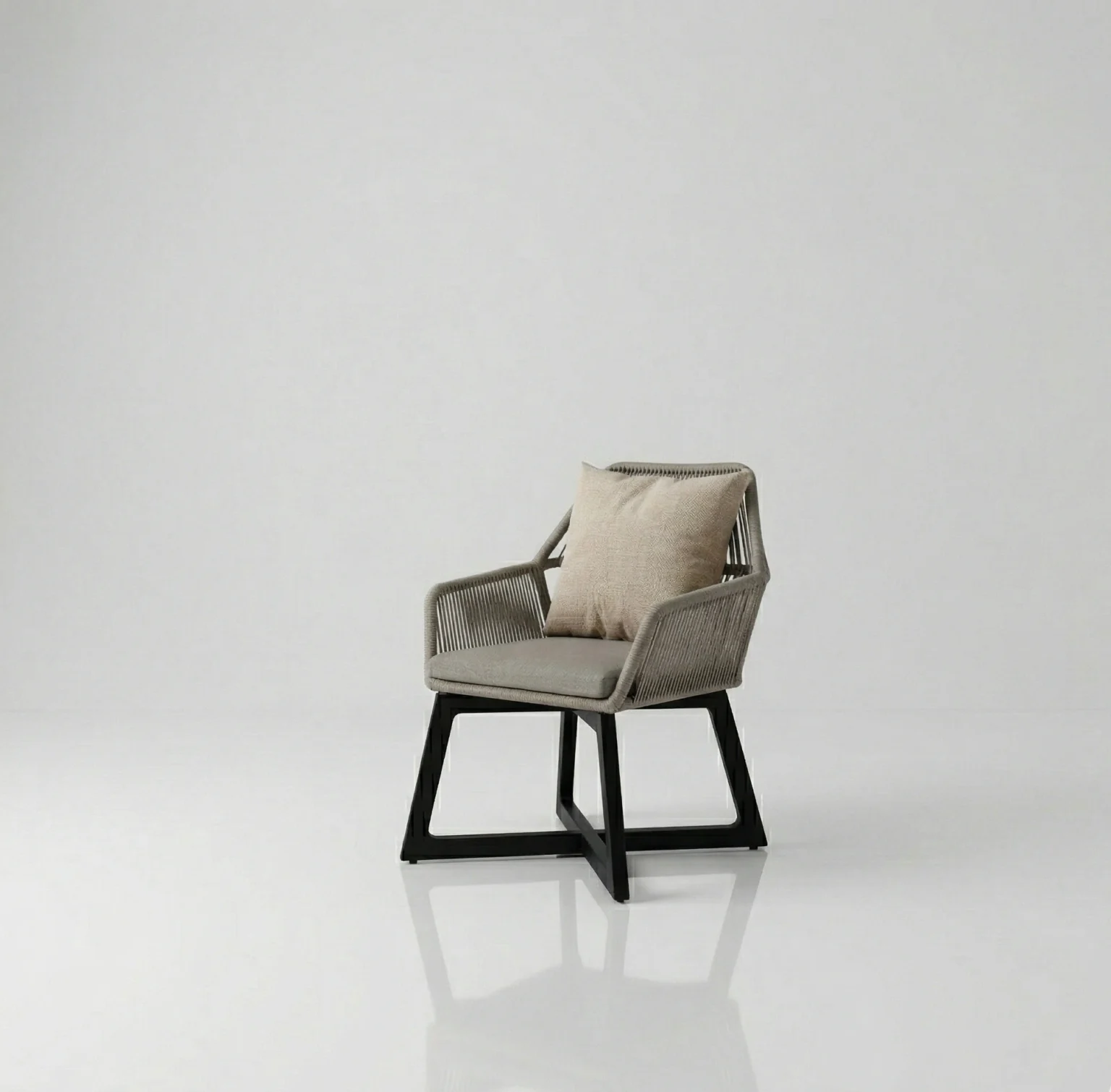 Teak & Rope Outdoor Dining Chair, teak outdoor chair