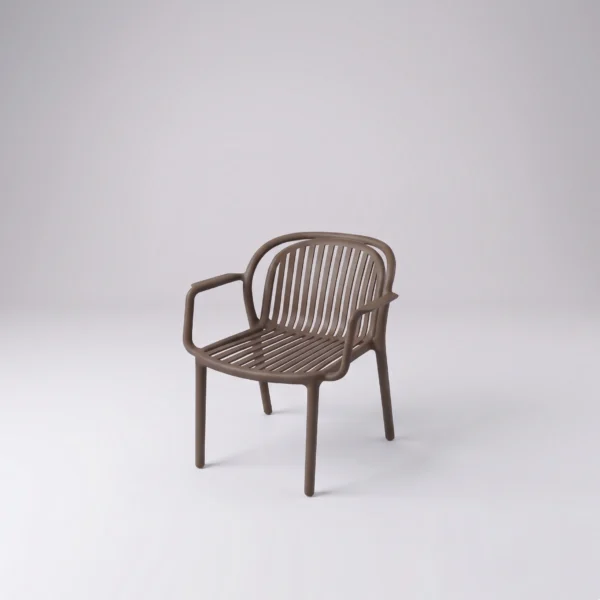 Cafe 06 modern all-weather slatted armchair showcasing clean minimalist lines