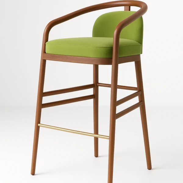 Essex Bar Chair by Urban Maisons in solid wood front view