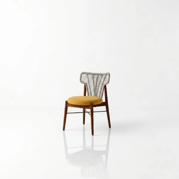 Modern Tropical Outdoor Dining Chair, teak wood char