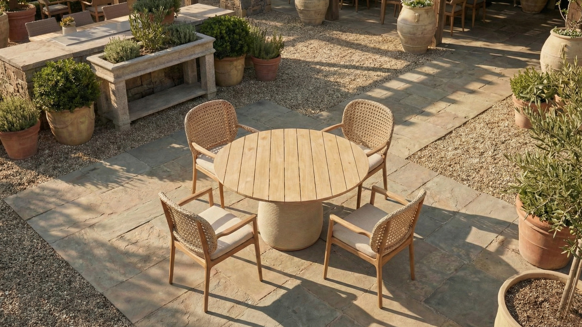 handwoven outdoor dining chair, teak dining chair, outdoor dining chair
