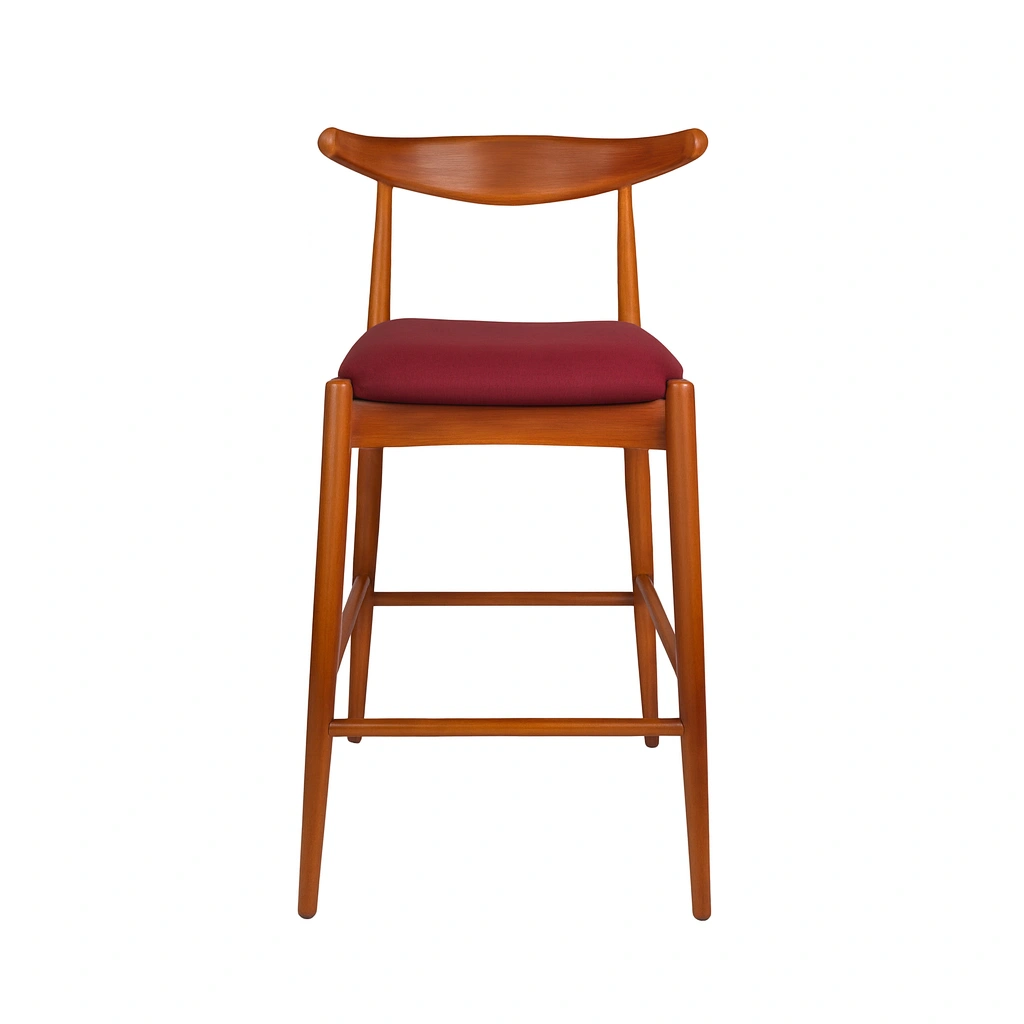 Modern Mazra Bar Chair showing natural timber finish and side profile