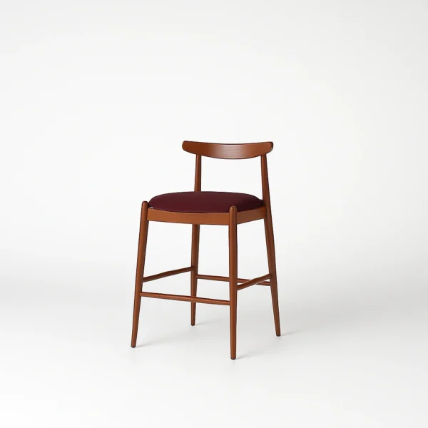 Mazra Bar Chair by Urban Maisons in solid wood front view