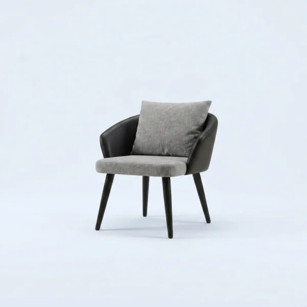 Melya dining chair showcasing a modern design with a striking silhouette and an inviting seat.
