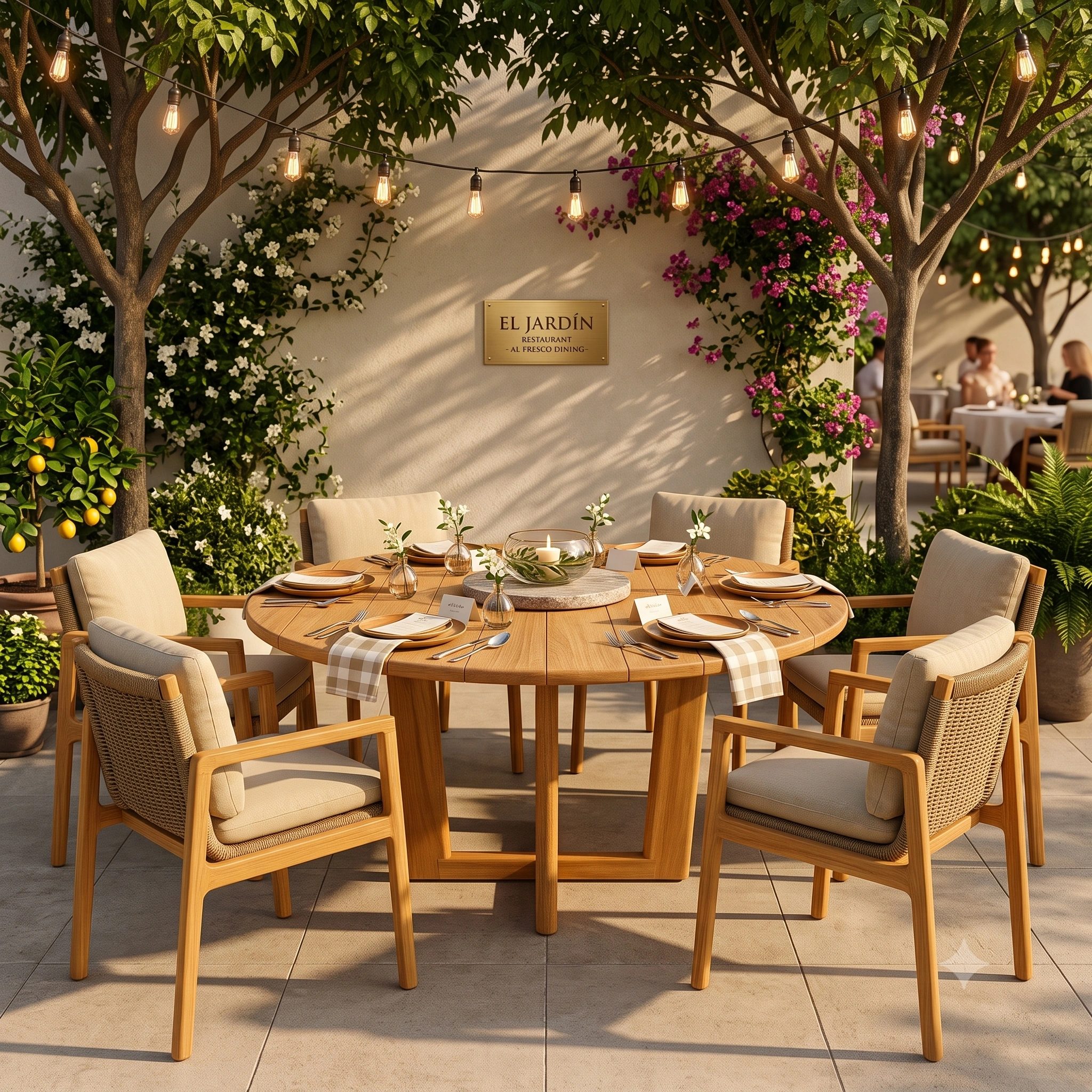 Contemporary outdoor dining set