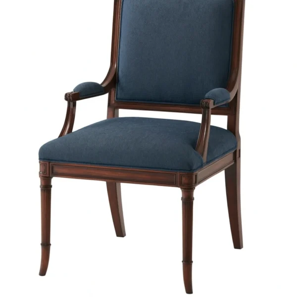 Raffels dining arm chair grand colonial residence style in a brightly lit studio setting.