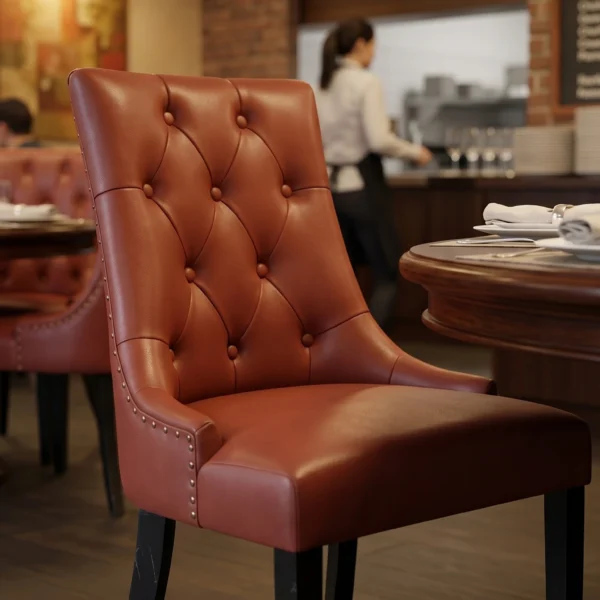Terra Reserve luxury intimate dining chair with a premium solid teak wood frame.