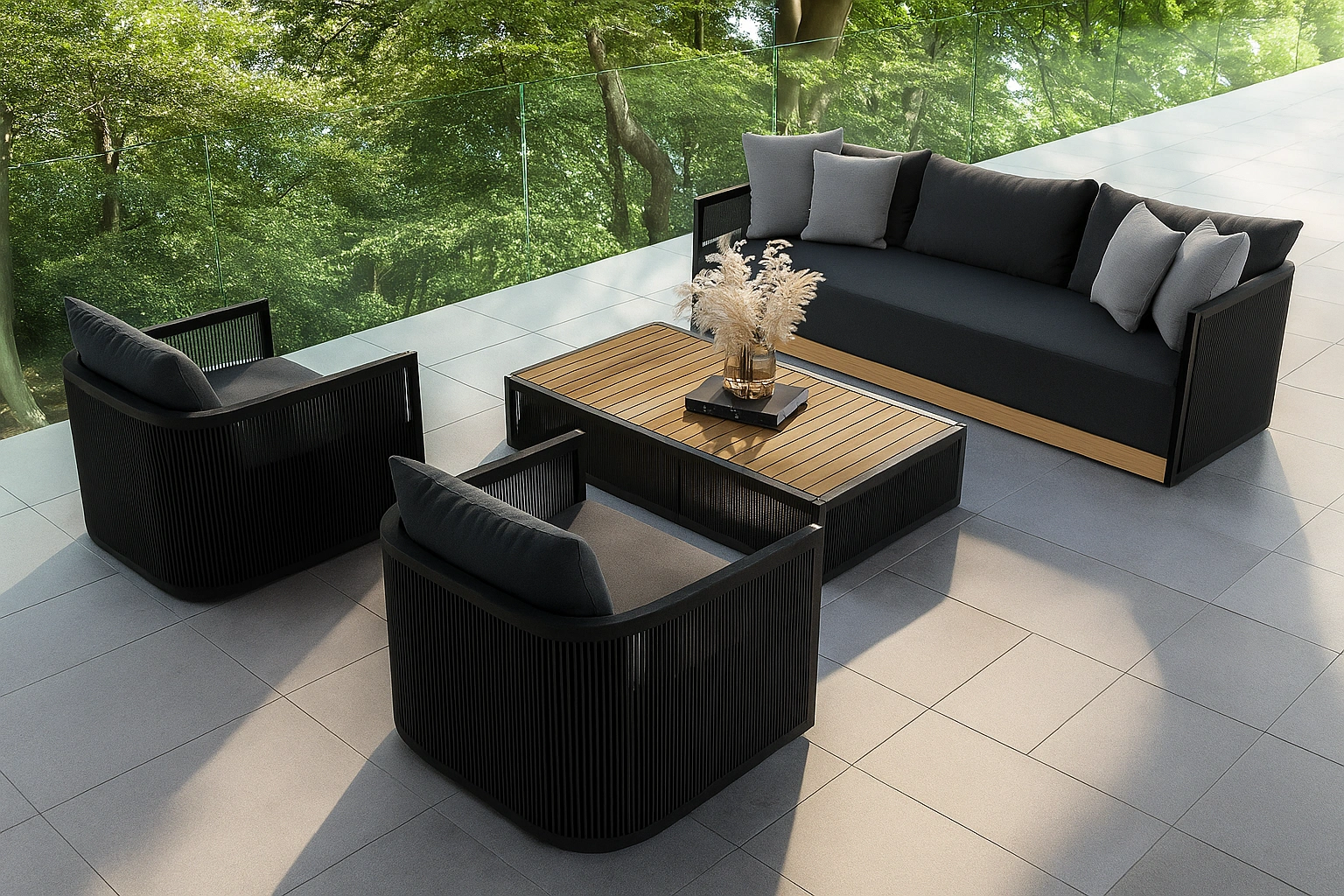 teak aluminum patio couch