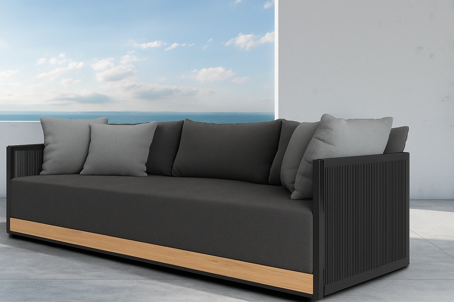 teak aluminum patio couch
