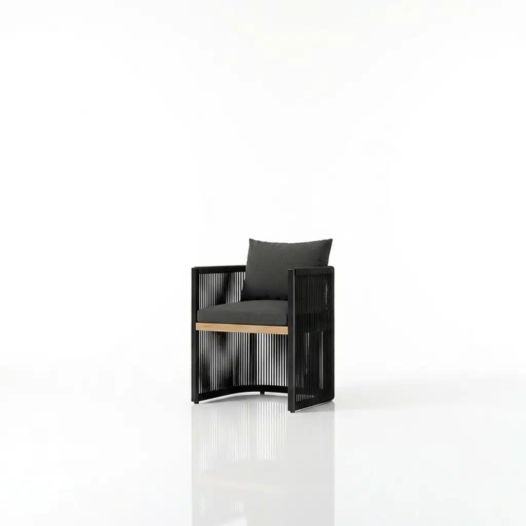 Luxury outdoor patio armchair, outdoor dining chair, woven rope chair,High-end backyard dining furniture