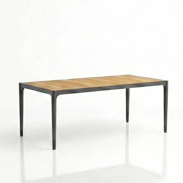 Aluminum with teak top table, Outdoor wood dining table top