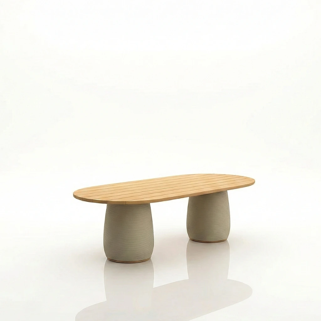 CORDA OVAL TEAK OUTDOOR DINING TABLE 240