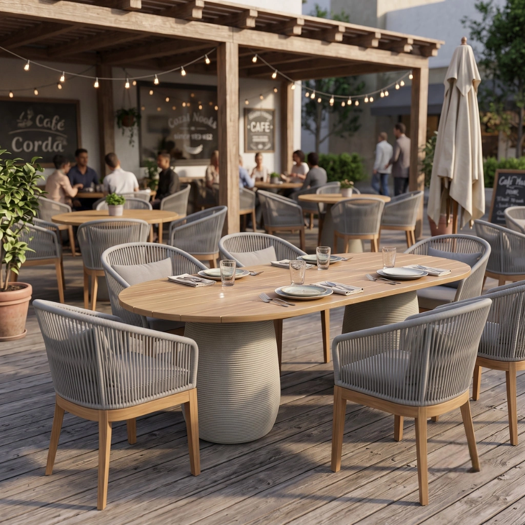 CORDA OVAL TEAK OUTDOOR DINING TABLE 240 - Image 2