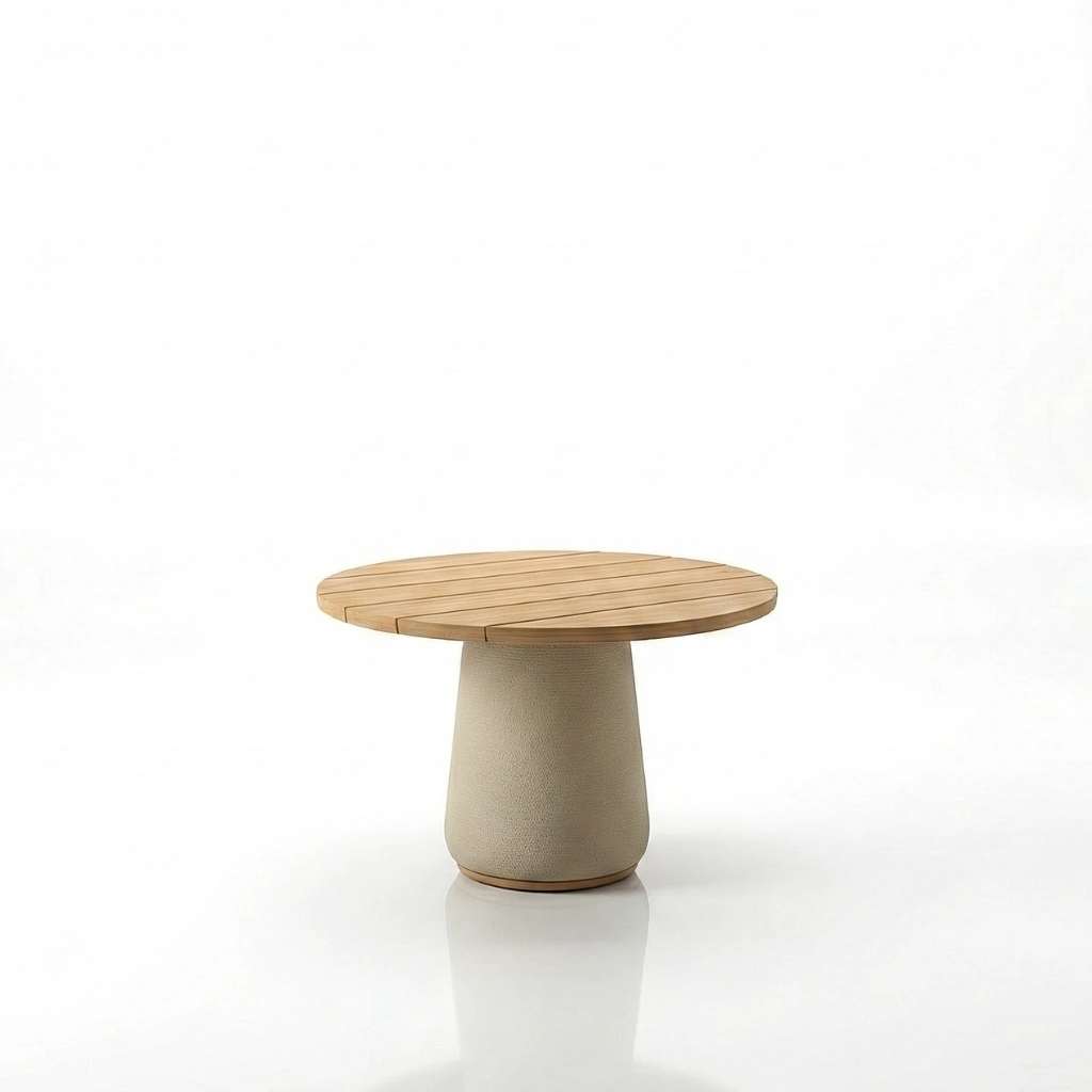 CORDA ROUND TEAK DINING TABLE 90