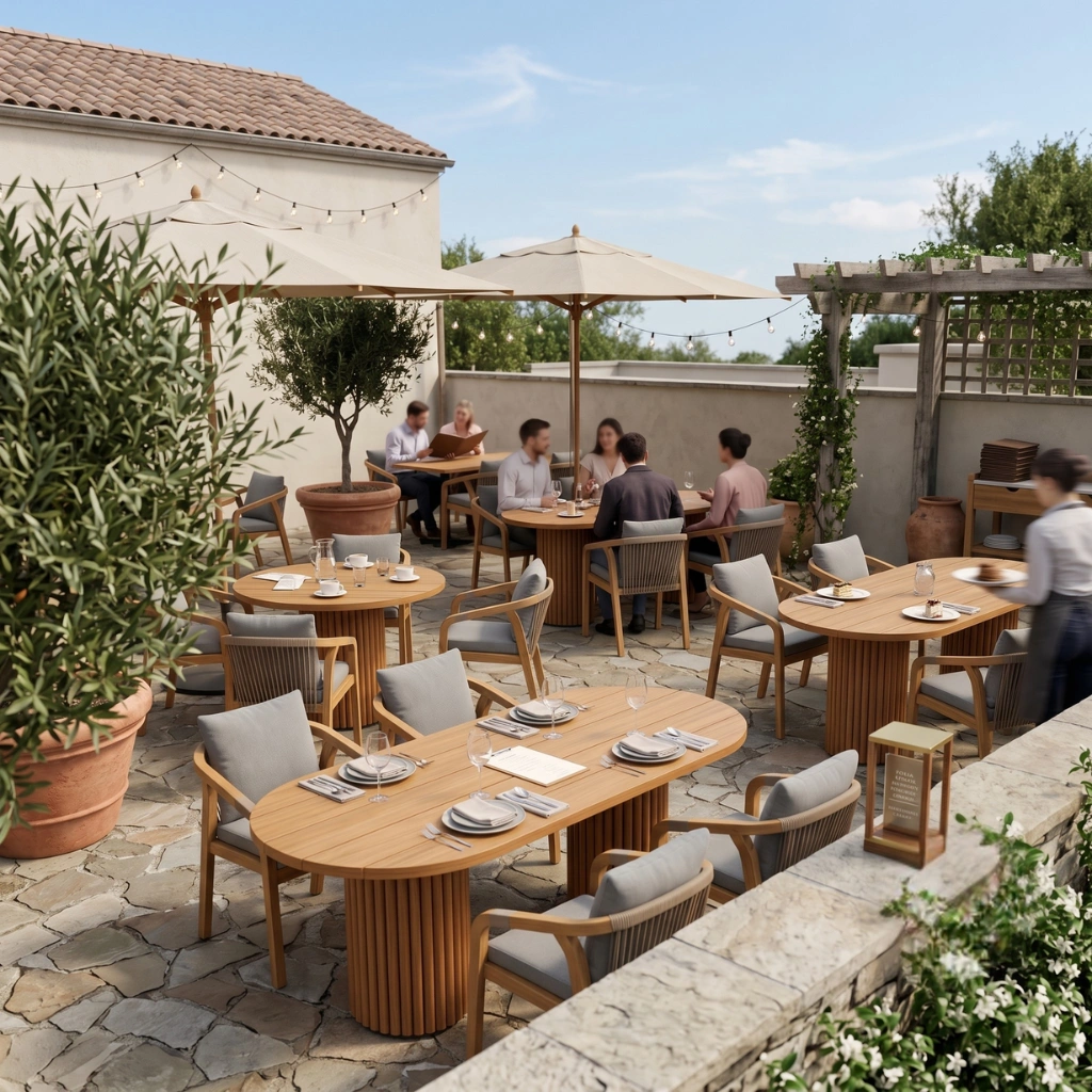 Folia Teak Outdoor Dining Table L150 - Image 3