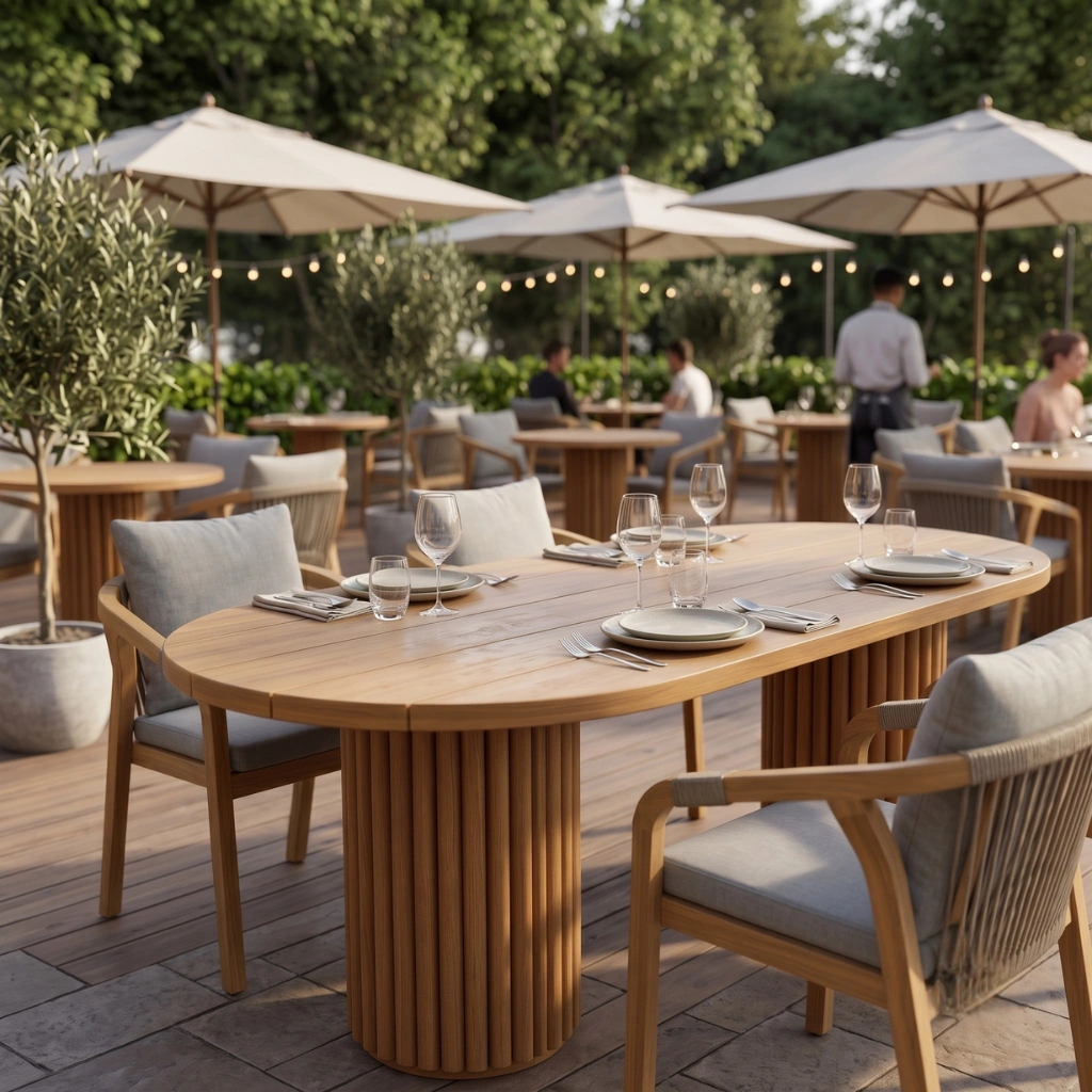 Folia Teak Outdoor Dining Table L150 - Image 4