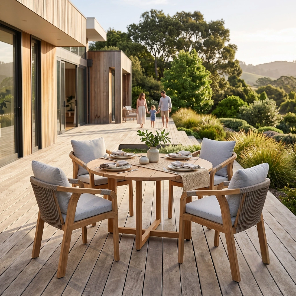 SENARA ROUND TEAK DINING TABLE - Image 2