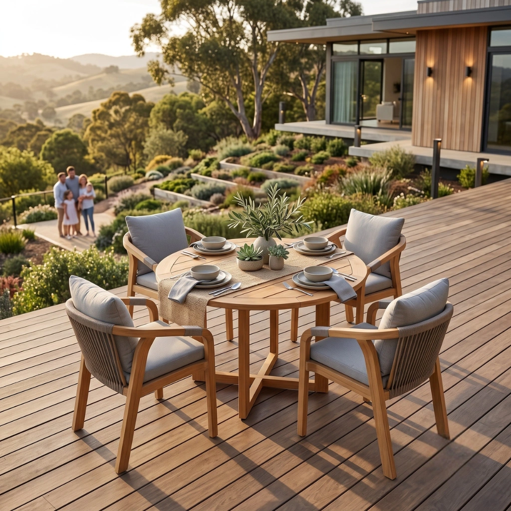 SENARA ROUND TEAK DINING TABLE - Image 3
