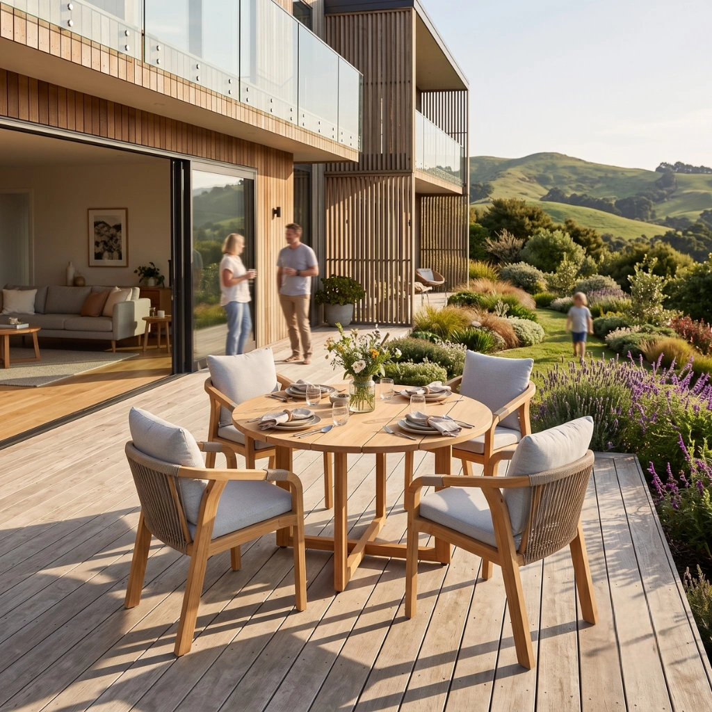 SENARA ROUND TEAK DINING TABLE - Image 4