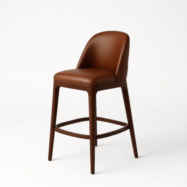 Gallant Teak Bar Chair by Urban Maisons in solid teak wood front view