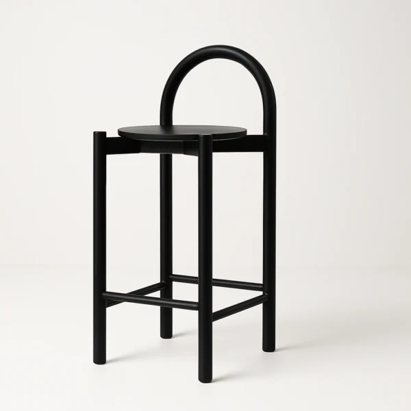 Marlow Bar Chair by Urban Maisons in solid wood front view