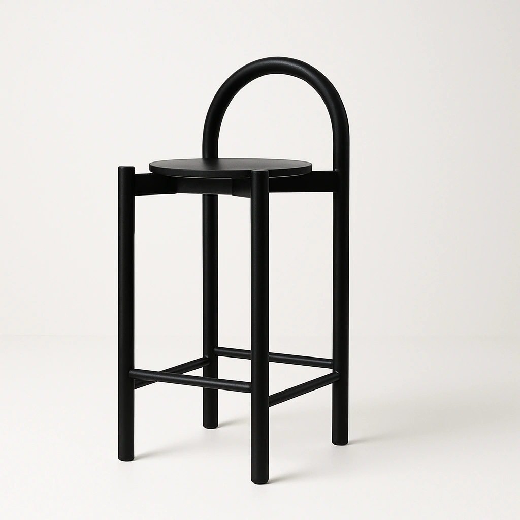 Marlow Bar Chair by Urban Maisons in solid wood front view