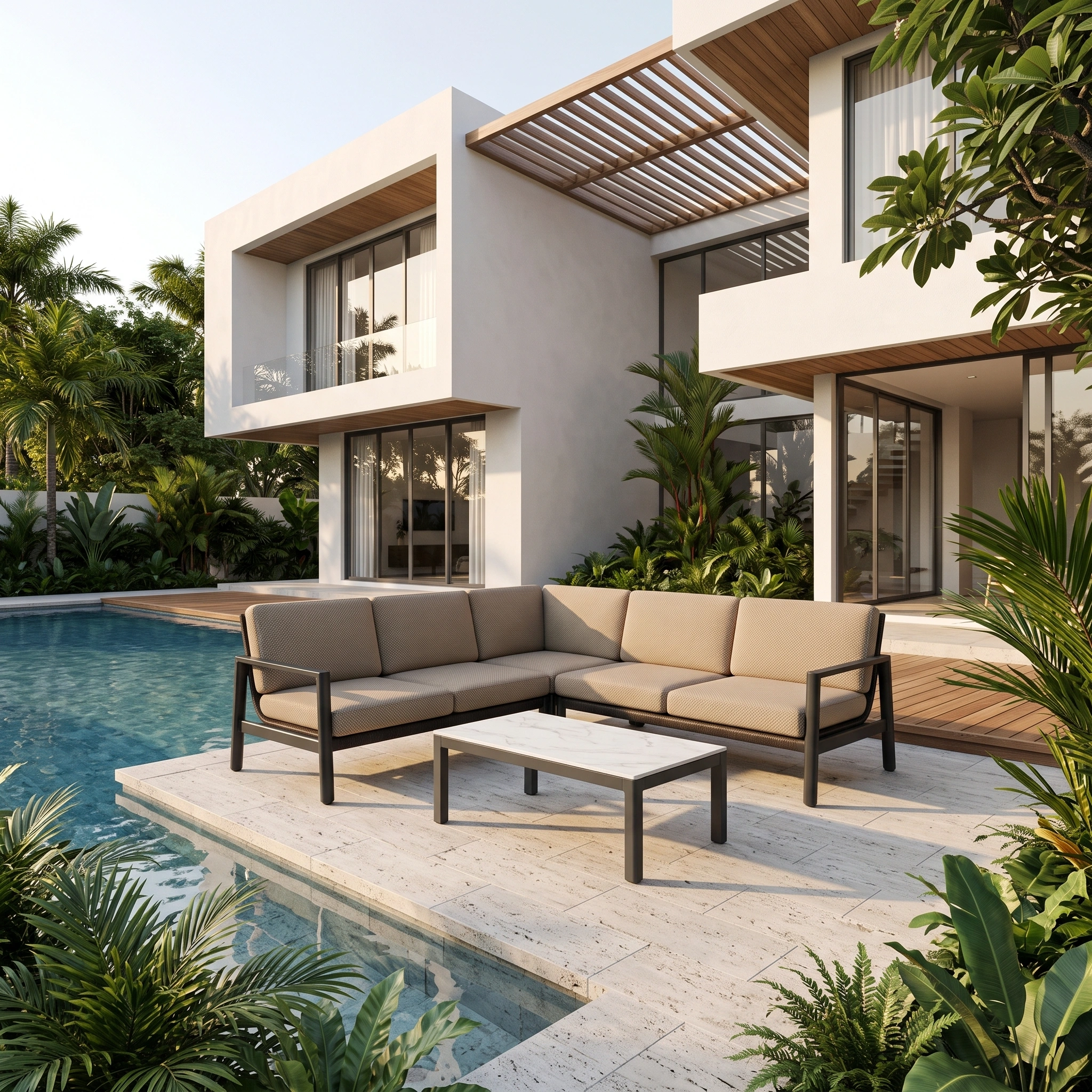 SENARA L SHAPE SOFA – ALUMINUM - Image 2